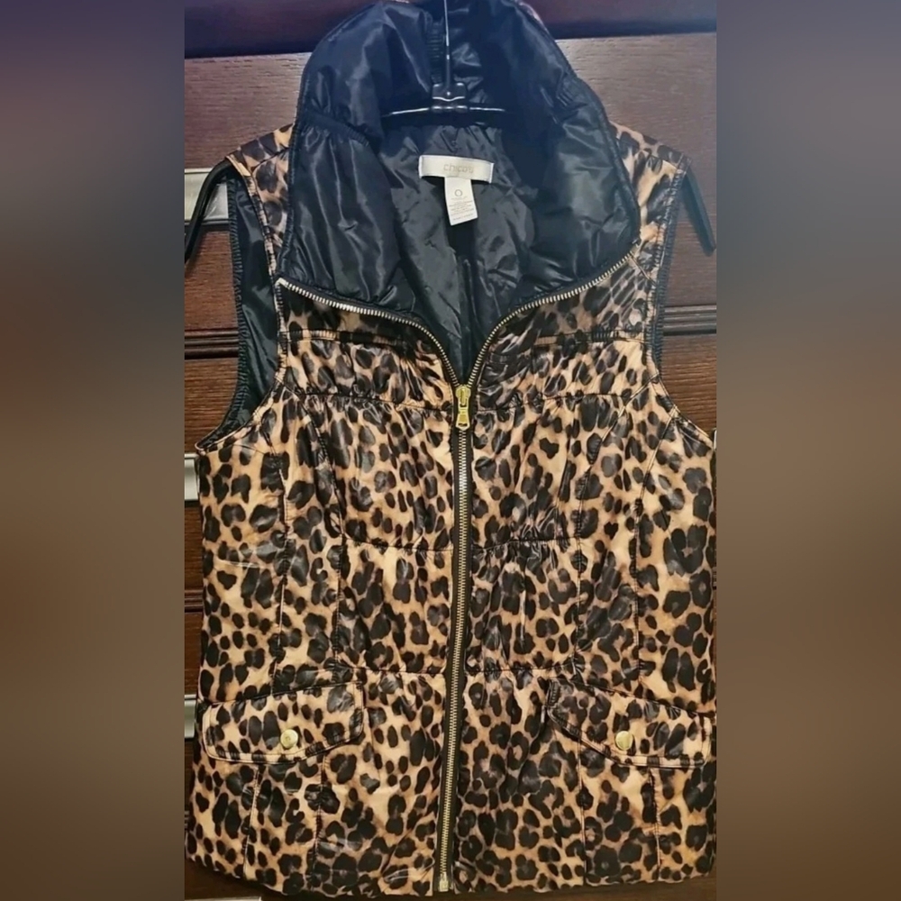 Leopard Print Puffer Vest